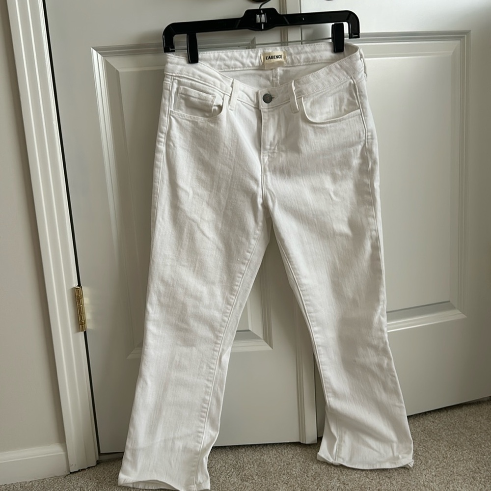 L’AGENCE white cropped jeans